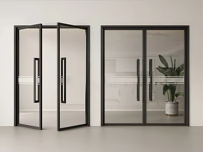 Double door glass double door office door glass door commercial glass door office glass door shop door 3d model