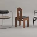 Modern Stylish Leisure Chairs With Wooden Frames Metal Legs And Curved Backrests