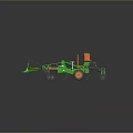 Green And Orange Agricultural Seeder With Heavy Duty Frame And Wheels