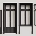 Modern Black Frame Casement Windows With Various Sizes And Glass Panels Design