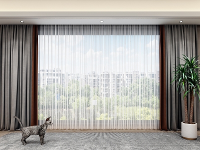 Modern curtains 3d model