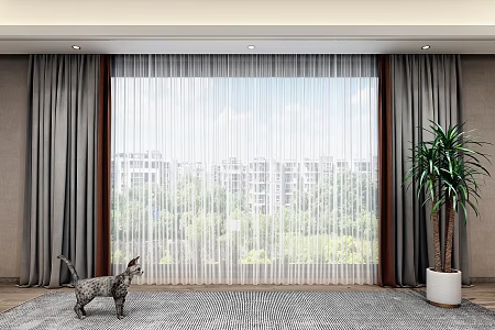 Modern curtains 3d model