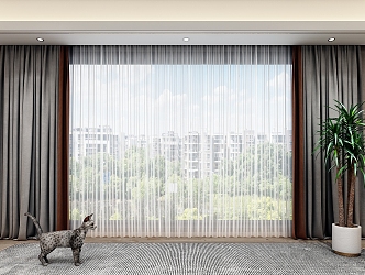 Modern curtains 3d model