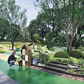 Modern children's activity area height difference landscape plant popular science flower border railing 3d model