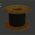 Rustic Orange Cable Reel With Black Cable For Home Storage Use