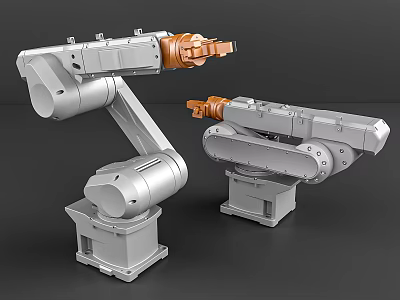 Intelligent Machines Industrial Robotic Arms with Silver Mechanical Structure for Automation 3d model