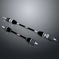 High Quality Automotive Drive Shafts With Black Metal Components And Brand Logos