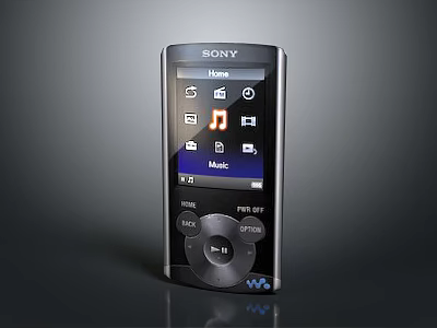 Sony Walkman Music Player With Color Screen And Physical Control Buttons 3d model