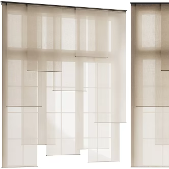 Modern Silent Wind Curtain Roller Shutter Sunshade Gauze Curtain Dream Curtain Tea Room Curtain 3d model
