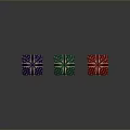 Three Colorful Household Gift Boxes With Purple Green Red White Polka Dots And Decorative Bows
