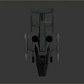 Green Sci-Fi Military Aircraft Model Featuring Twin Engines Front Missile And Unique Wings