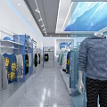 FK Brand Clothing Store With Modern Window Display Mannequins Bright Interior And Decorative Plants