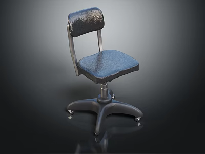 Modern Swivel Office Chair With Leather Upholstered Seat And Five Star Rolling Base 3d model