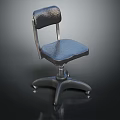 Modern Swivel Office Chair With Leather Upholstered Seat And Five Star Rolling Base