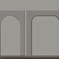 Two Gray Arch Door Frames Displayed Side by Side on White Background 3d model