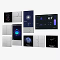 Modern Smart Switch Panels With Time Temperature Display And Lighting Control