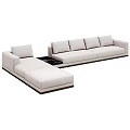 Modern Sectional Sofa Set With Gray Beige Color Options And Fabric Samples 3d model