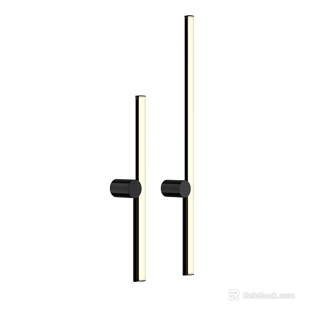 Modern Minimalist Wall Lamp With Sleek Linear Design And Matte Black Metal Finish 3d model 