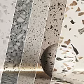 Terrazzo Components Featuring Various Colors Textures And Decorative Stone Spheres 3d model