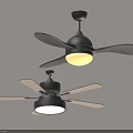 Modern Ceiling Fans With Black And Wooden Blades And Built In Lights For Home Use