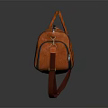 Orange Leather Travel Duffel Bag with Top Handles and Detachable Shoulder Strap for Daily Use