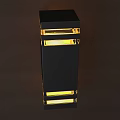 Modern Black Wall Lamp With Yellow Illuminated Layers And Sleek Design