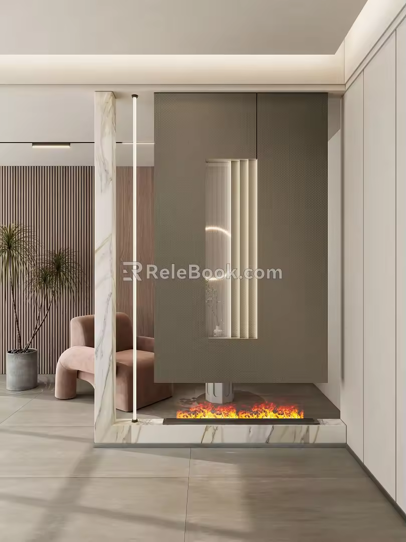 Modern Entrance Italian Simple Cream Scarpa Stacked Entrance Partition 3d model