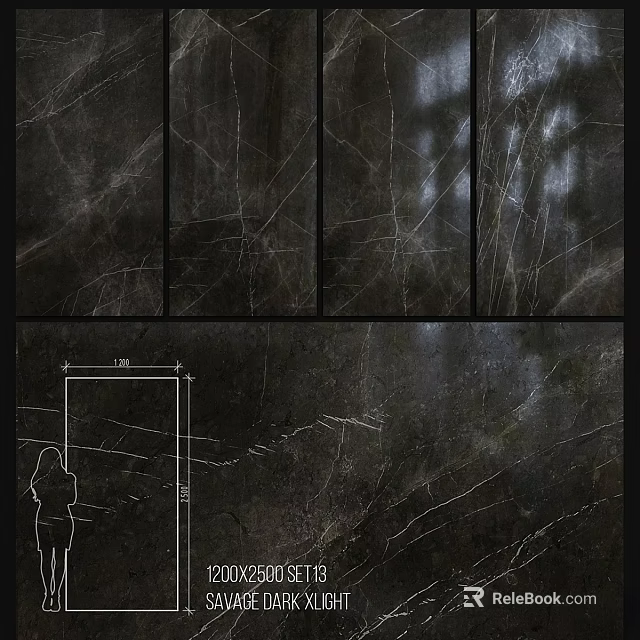 Black Marble Wall Component With Natural Veins And Custom Dimensions For Interior Use 3d model