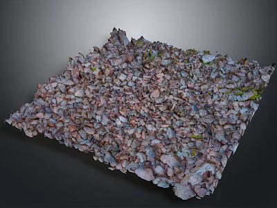 Wooden Stone Chips Decorative Surface With Natural Texture And Craft Design Element 3d model