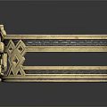Elegant Gold Black Bracelet With Geometric Patterns Double Layered Design And Decorative Details