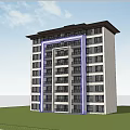 Modern Residential Building Complex With Landscaped Garden Trees And Lawns