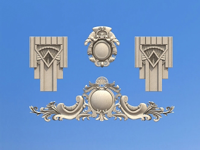 Villa Carved Building Exterior Wall Exterior Wall Decoration model