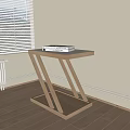 Minimalist Wooden Side Table by the Window with Stacked Books