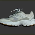 White And Gray Casual Sporty Sneakers With Yellow Sole For Everyday Wear