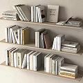 Neatly Arranged Books And Magazines On Wooden Shelves With Multiple Layers