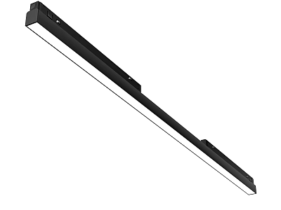 Sleek Modern Long Black Frame Ceiling Light With White Light Panel 3d model