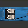 Blue Vintage Convertible Car Featuring Open Top And White Seats Design