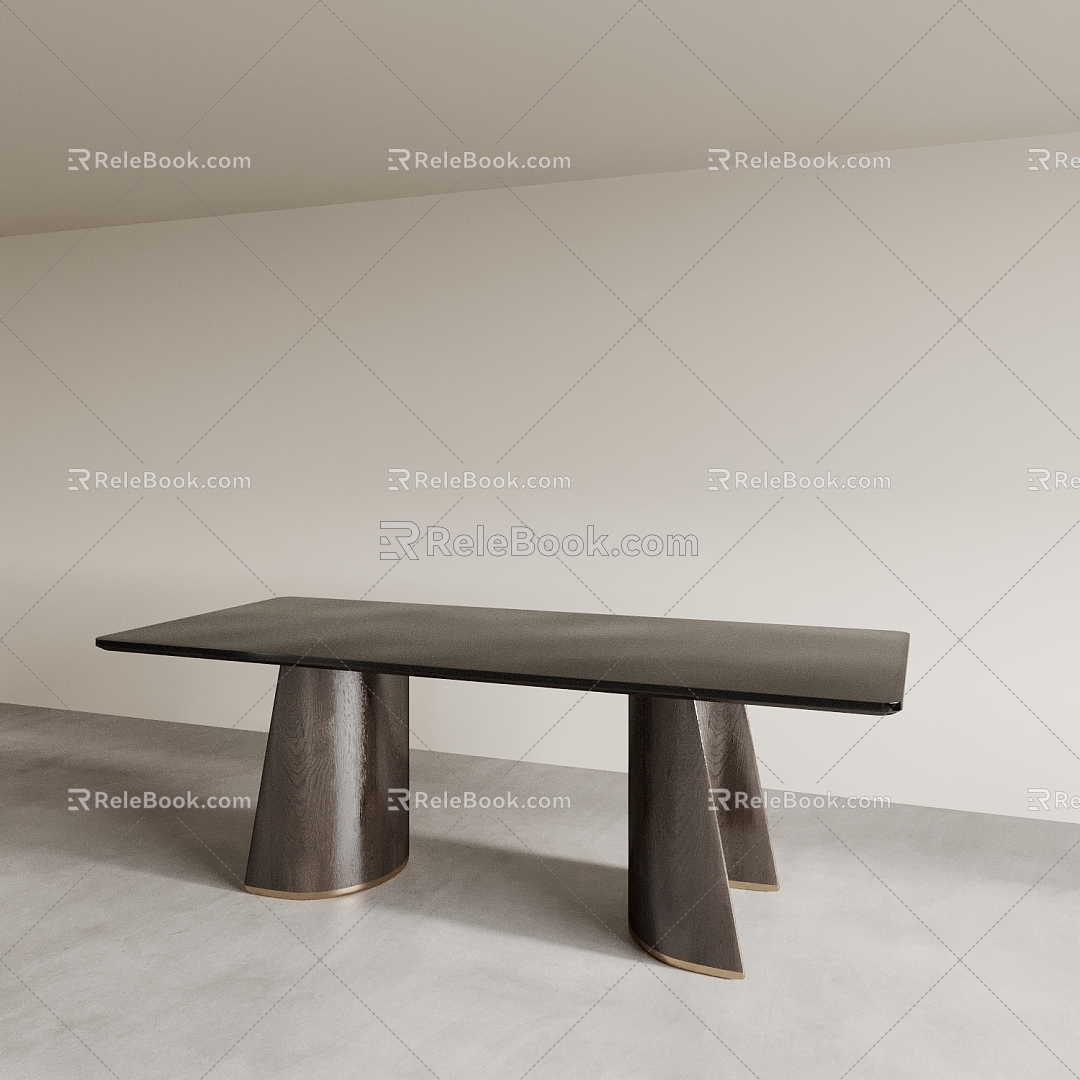 Dining Table Office Desk Tea Table Long Table Solid Wood Table 3d model