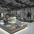 Modern Sleek Clothing Store Interior Design With Fashion Apparel Shoes And Luxury Handbag Displays