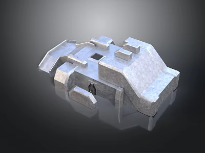 Stone Architectural Component 3D Model With Rough Surface Blocks And Holes 3d model