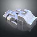 Stone Architectural Component 3D Model With Rough Surface Blocks And Holes