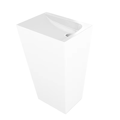 White Modern Pedestal Washbasin Featuring Sleek Design and Smooth Finish 3d model