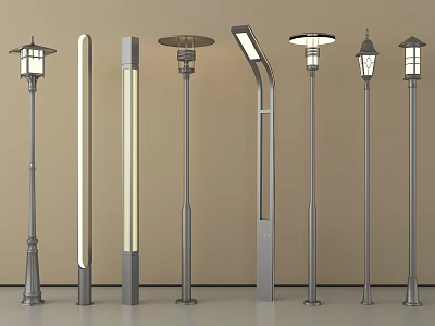 Various Styles Of Outdoor Lights With Different Designs For Garden And Pathway 3d model