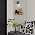 Modern Wooden 1102 Number Wall Hanging With Small Plant And Wall Decor