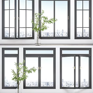 Modern window combination 3d model