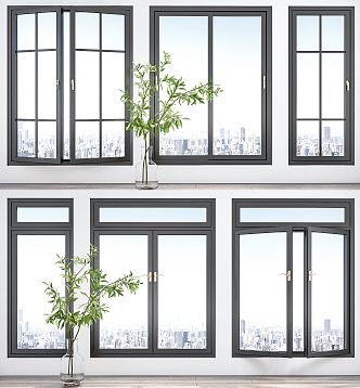 Modern window combination 3d model