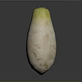 Fresh Daikon Radish with Green Top and White Root on Dark Background