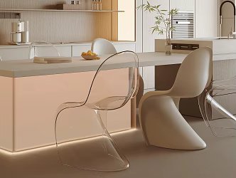 Modern Dining Table and Chair Combination Island Table and Chair Dining Table and Chair 3d model
