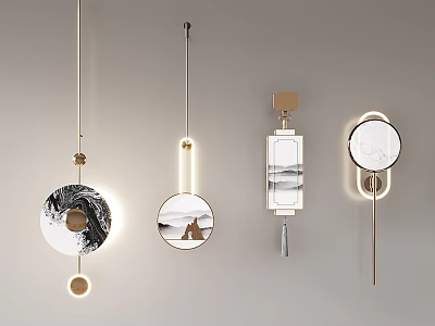 Stylish Modern Wall Lamps with Diverse Designs Metal Frames and Artistic Patterns for Interior Decoration 3d model
