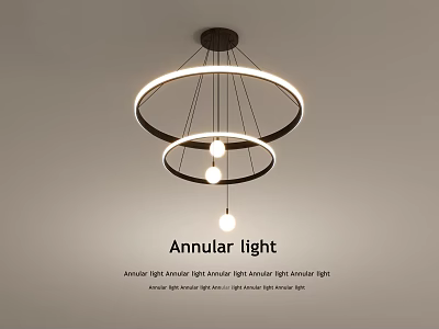 Modern Annular Ceiling Light With Layers Of Rings And Bulbs 3d model